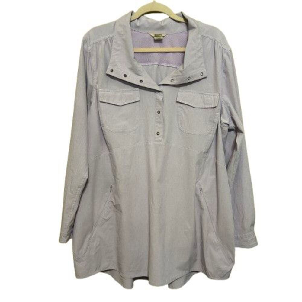 Duluth Trading Sol Survivor Tunic Womens 2XL Purple Hiking Outdoor UPF Sun Shirt